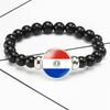 287 Countries National Flag Snap Button Elastic Band Beads Country Flag Independence Day Bead Jewelry Beaded Bracelet
