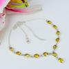 Natural Citrine Gemstone Handmade 925 Solid Sterling Silver Necklace 18" N8N62