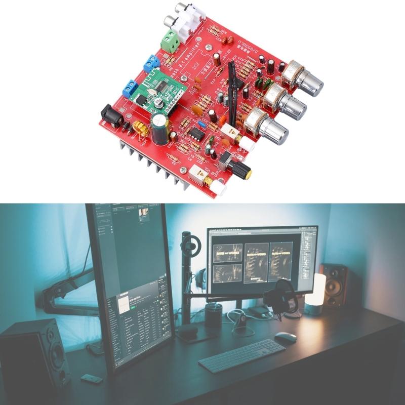 2.1-канальная цифровая плата усилителя, совместимая с Bluetooth, DC12-15V 80Wx3, цифровая плата аудиоусилителя