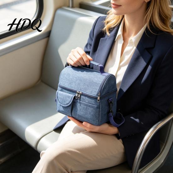 Large Capacity Insulated Lunch Bag with Adjustable Shoulder Strap Double Layer Durable Thermal for Drinks And Fruits Organizer Reusable Waterproof