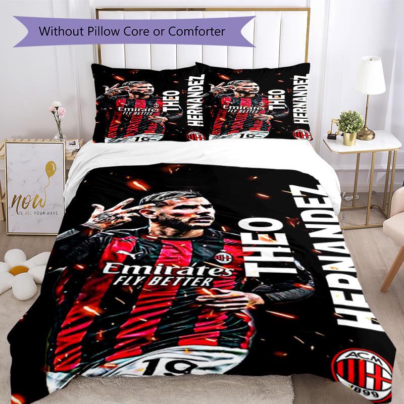 Ac Milan Bedding Set Breathable Duvet Cover With Pillowcases Home Decoration Birthday Gift