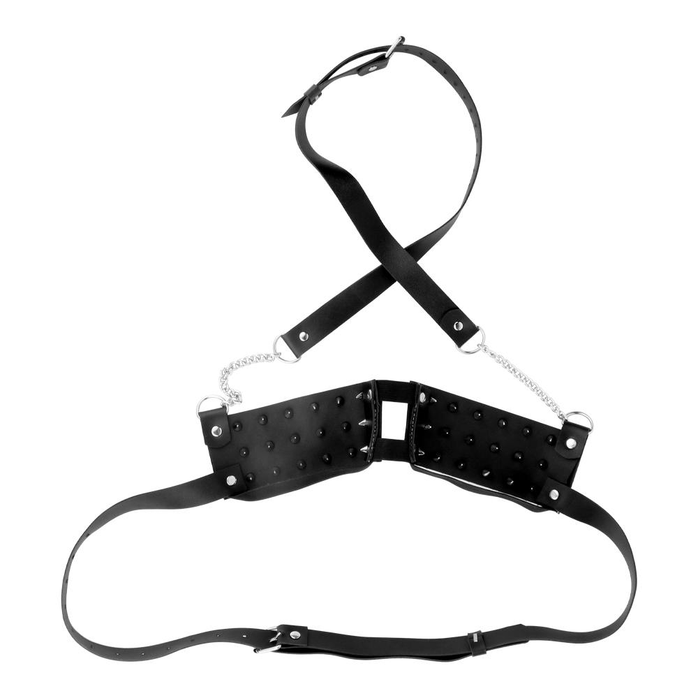 Секс-игрушки BDSM для женщин и мужчин Зажимы для сосков Шипованный бюстгальтер-обхват для пары BDSM-шлейка-бюстгальтер Грудные ремни Кожаные ремни для привязывания к кровати