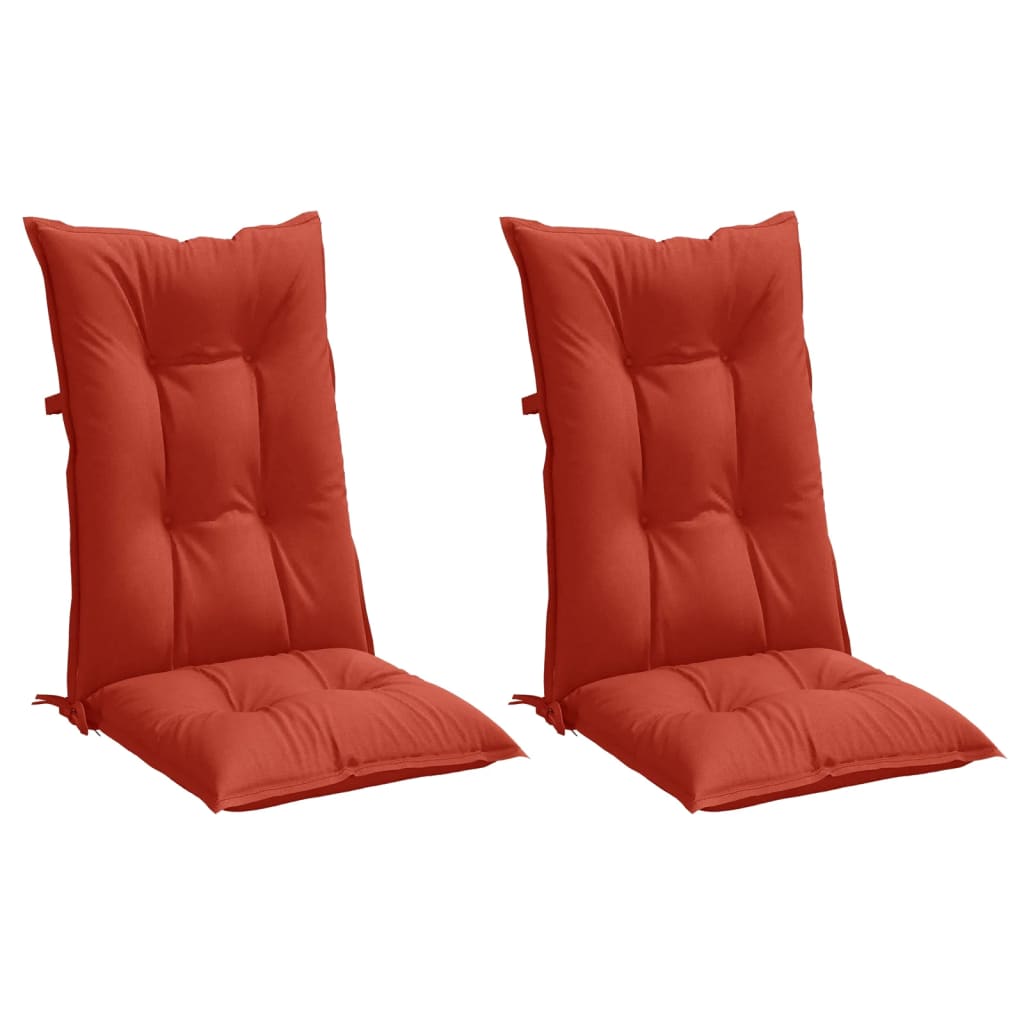 High back Chair Cushions 2 Pcs Melange Red 120x50x7 cm Fabric