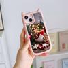 Мягкий чехол для телефона с кошачьими ушками для iPhone 16 15 14 13 12 11 Pro Max TPU Anti-Drop Прозрачная акриловая задняя крышка NY46 Рождественская елка Санта-Клауса