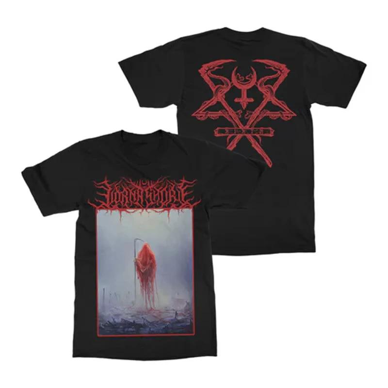2026 Summer LORNA SHORE Band Black Gold Dark Rock Printed Cotton Unisexs and Womens Tshirt High Quality Short Sleeve Tshirt