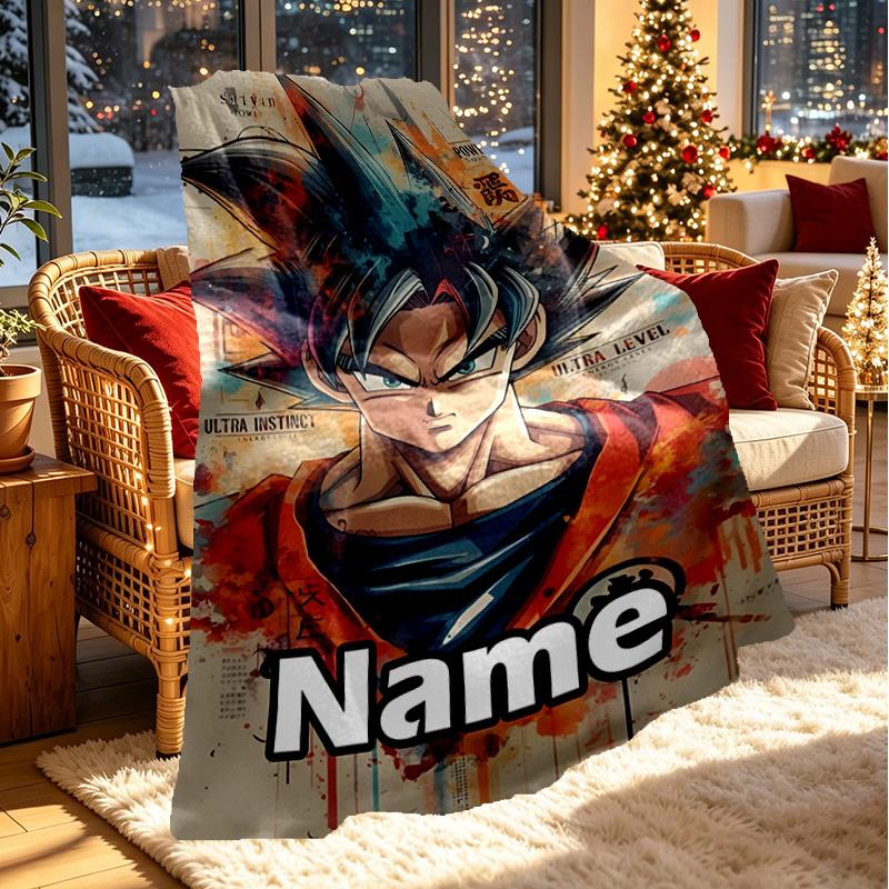 Custom Name Personalized DRAGON BALL Print Blanket, Home Decor, Bedroom, Sofa, Camping, Couch, Gifts for Birthday ChristmasEnthusiasts