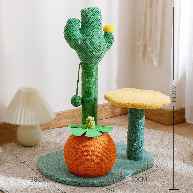 Компактный трансграничный кошачий игровой комплекс: Большое кошачье дерево со встроенным кошачьим домиком, компактный дизайн, иностранный стиль