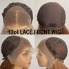 AIMEYA Copper Red Lace Wig Natural Hairline 13x4 Lace Front Wig Heat Resistant Synthetic Hair Long Body Wave Daily Wear Wigs