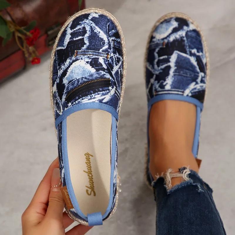 Fashion Shoes for Women 2024 Fashion Autumn Slip On Women's Flats Round Toe Mixed Colors Houndstooth Casual Concise Flat Rubber Loafers