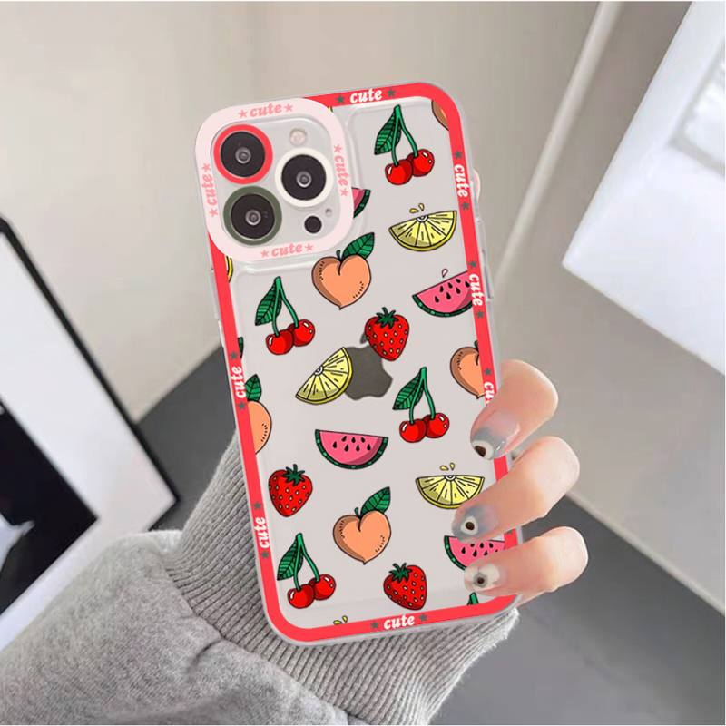 Милый Чехол-Клубника-Вишня для iPhone 11 12 13 Mini Pro Max 14 Pro Max Чехол-накладка
