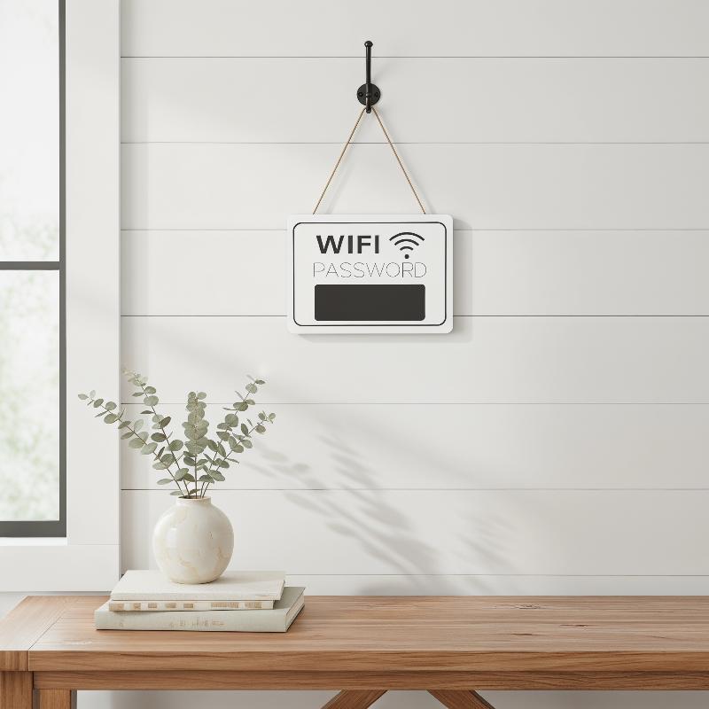 Wall Decor Durable Wooden Wifi Password Sign No Electricity Required for Home