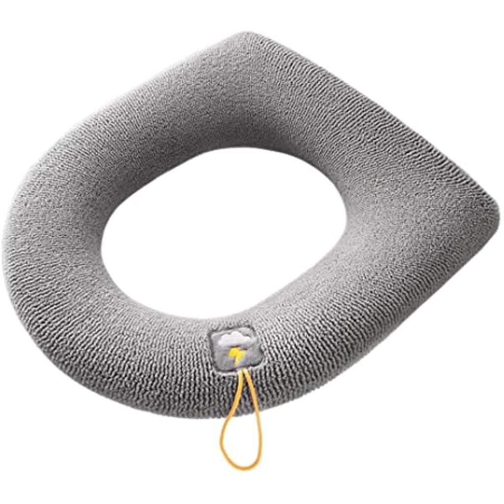 2 шт., мягкий теплый чехол для унитаза, чехол для унитаза, универсальный чехол для унитаза, чехол для сиденья, тканевый чехол для ванной комнаты, унитаз Washereconfloor (Светло-серый)