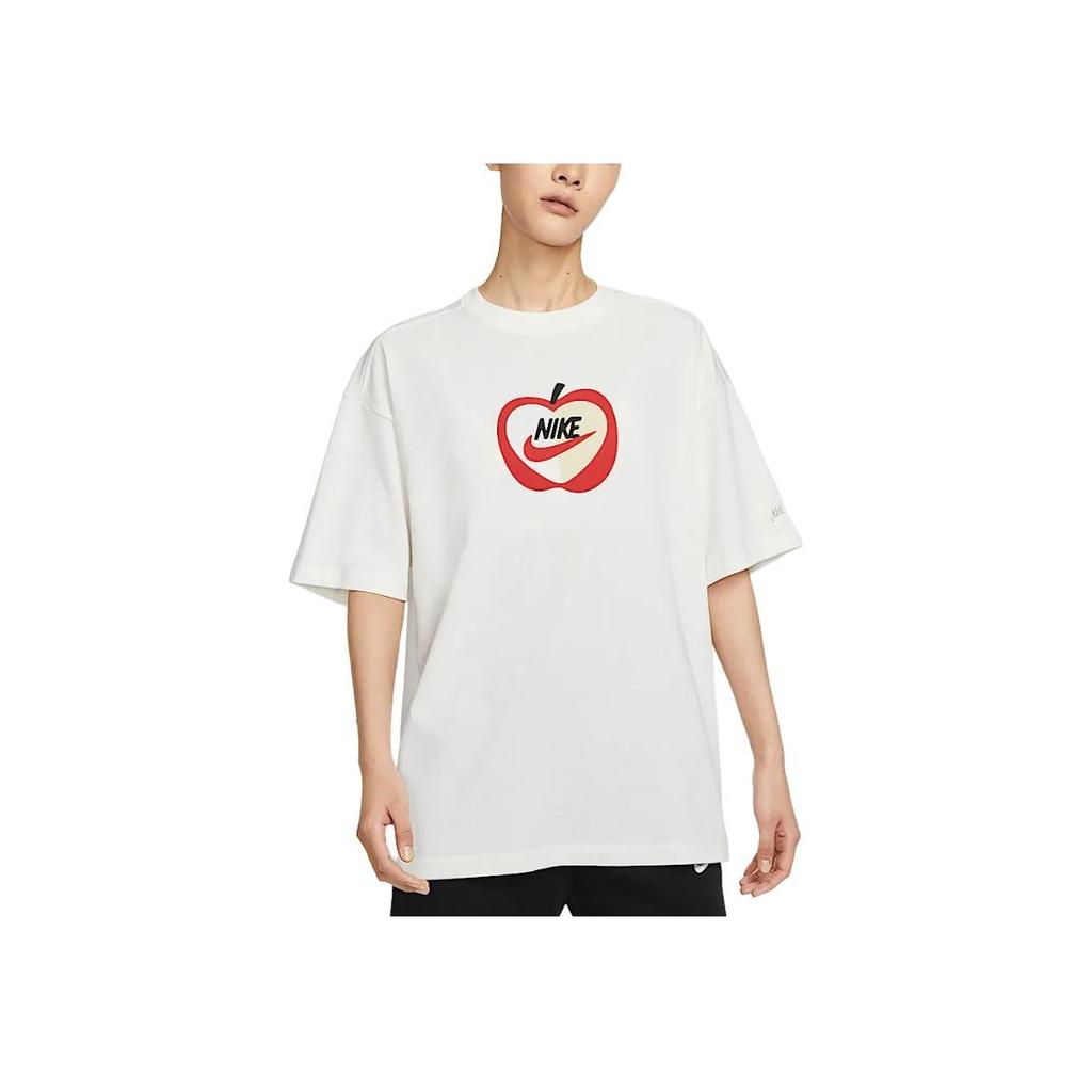 Nike Спортивная одежда Оверсайз Повседневная Удобная Футболка с коротким рукавом и круглым вырезом Женские футболки Парусиново-белый IB5577133