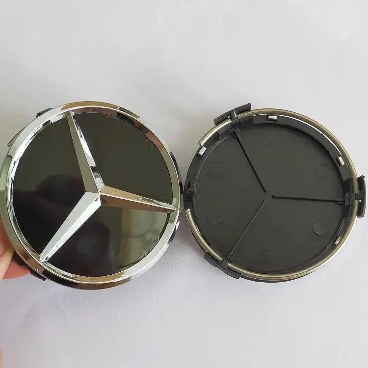 4 Pieces/Set 75mm Mercedes Benz AMG W203 W206 W220 W205 W211 W212 Car Wheel Center Hub Caps Benz Emblem Tire Rim Covers