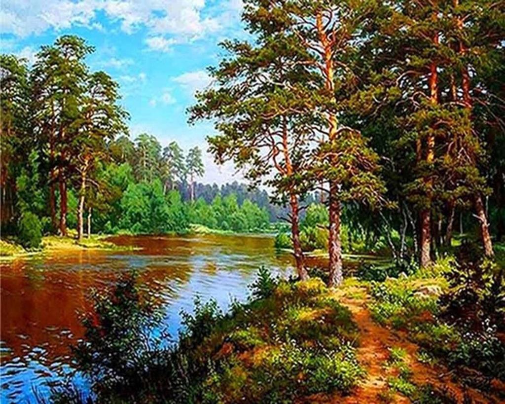 5D Diamond Mosaic Round Diy Diamond Painting for Adults Handicraft Spring Scenic Picture Art Wall Decor