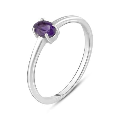 Серебряное кольцо с натуральным аметистом (2116561)