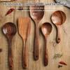5 шт. деревянная антипригарная посуда деревянная лопатка с длинной ручкой кухонный набор кухонные принадлежности кулинария универсальная