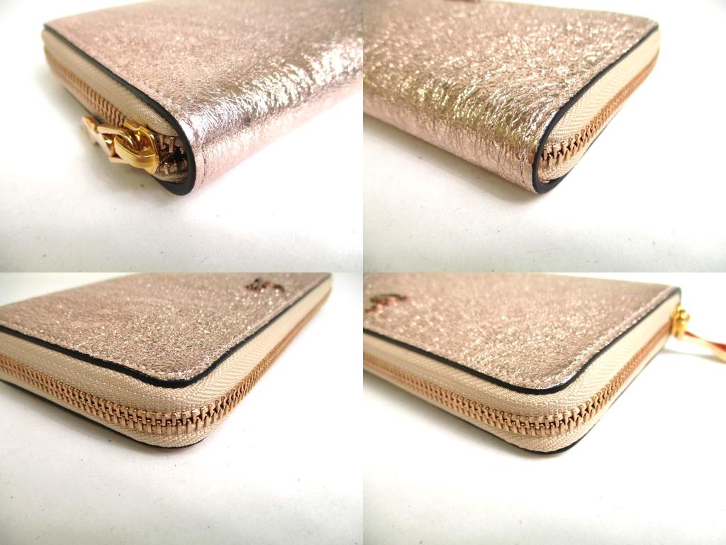 Authentic Christian Louboutin Panettone Rose Gold Leather Round Zip Wallet #a376 Open box