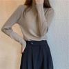 Elegant Turtleneck Knit Base Layer Autumn Winter Sweater Women's Simple Slim Fit Inner Mid-neck Top