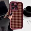 Винтажный Красно-коричневый Клетчатый TPU Чехол для Телефона Для Samsung Galaxy S25 S24 S23 S22 S21 Ultra Plus FE Funda A16 A26 A36 A56 A55 A54 Чехол