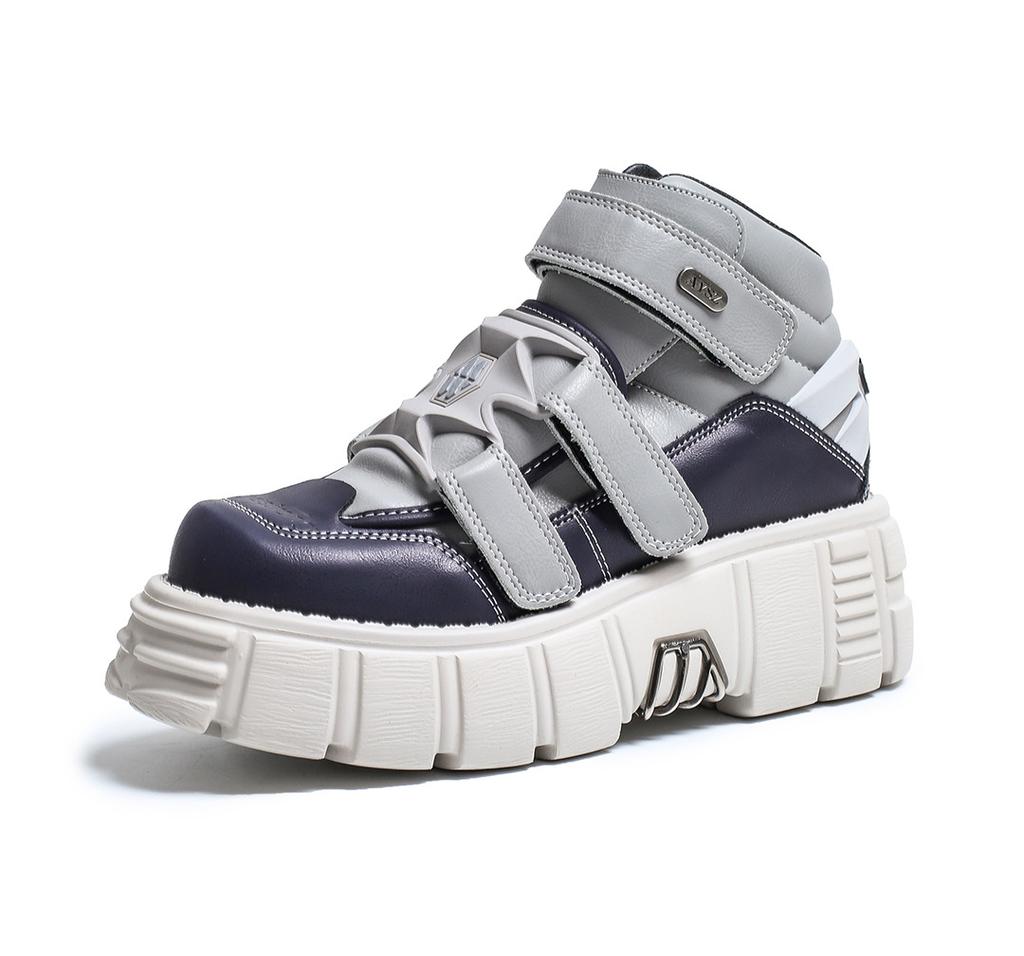 New Punk Style Exquisite Women's Sneakers Retro Versatile Casual Shoes Metal Bottom Thick Bottom Height Boosting Running Shoes