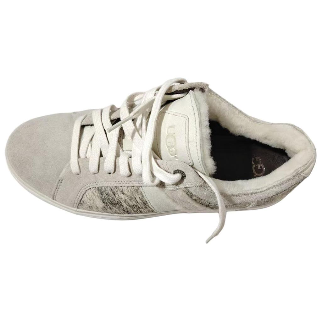 UGG Cali-Low Ii Spillseam Leather Lace-Up Round Toe Low-Top Sneakers Men Sneakers White 1094474-WHT