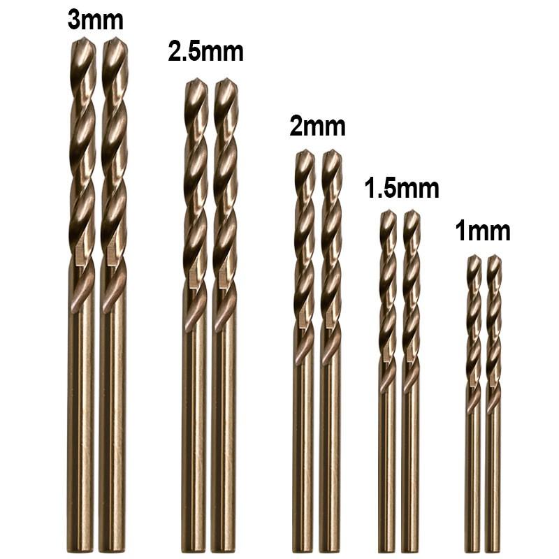 10/20/50pcs Straight Shank Twist Drill Bit Set HSS M35 Cobalt Drill Bit 1/1.5/2/2.5/3mm Used for Steel Stainless Steel