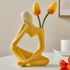 Modern Art Ceramic Flower Vase Hand Holding Plants Flower Container Decorative Vase for Home Decor Living Room Home Office Centerpiece Table Wedding