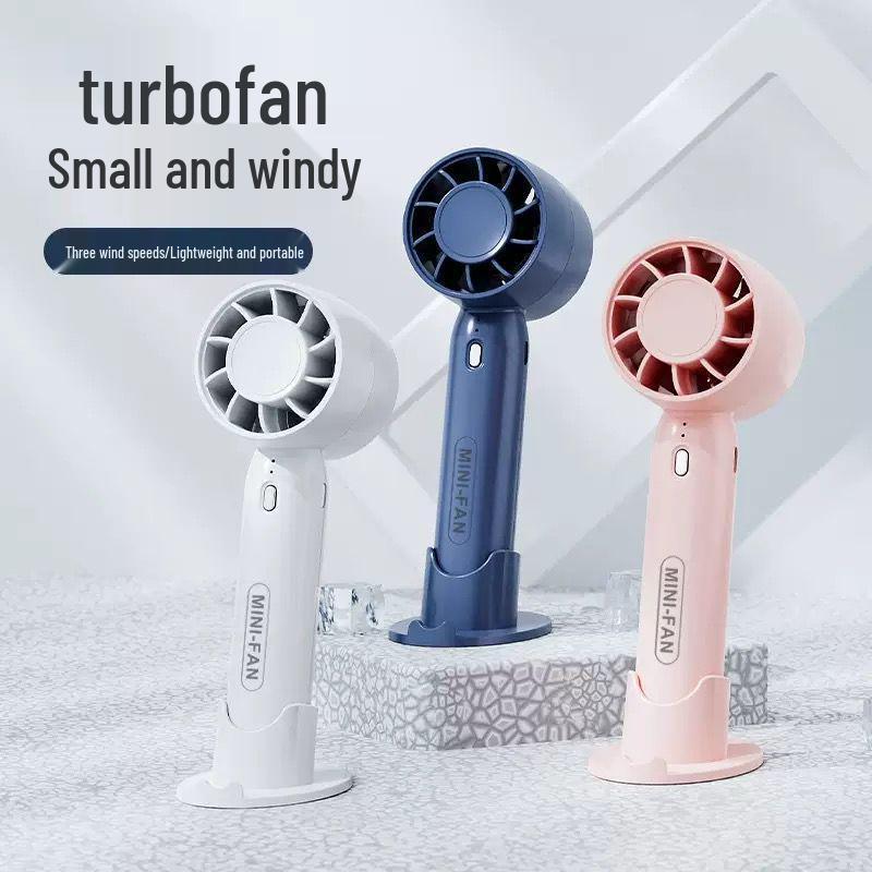 T10 Portable Handheld Fan: Silent, Strong Wind with Three Speed Settings