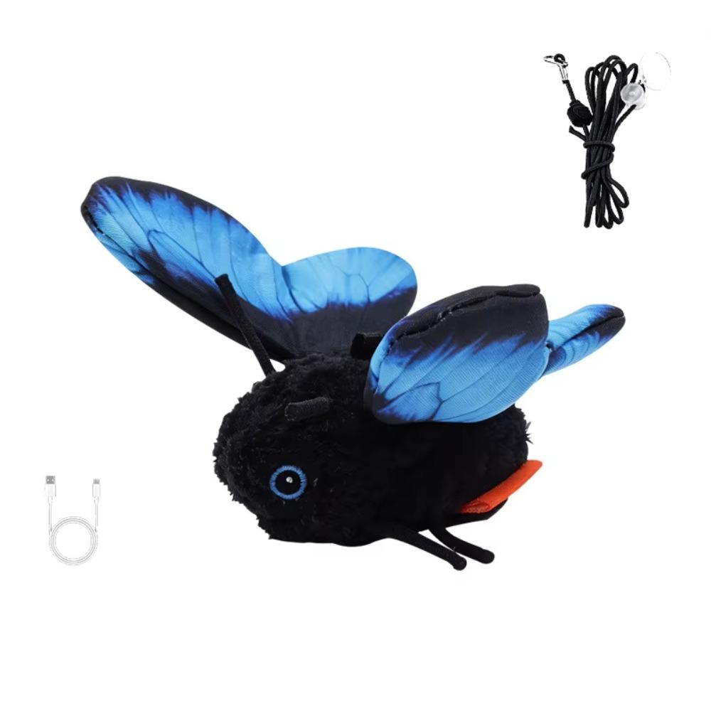 Multiple Modes Butterfly Cat Teaser Hanging Elastic String Feline Toy Kittens