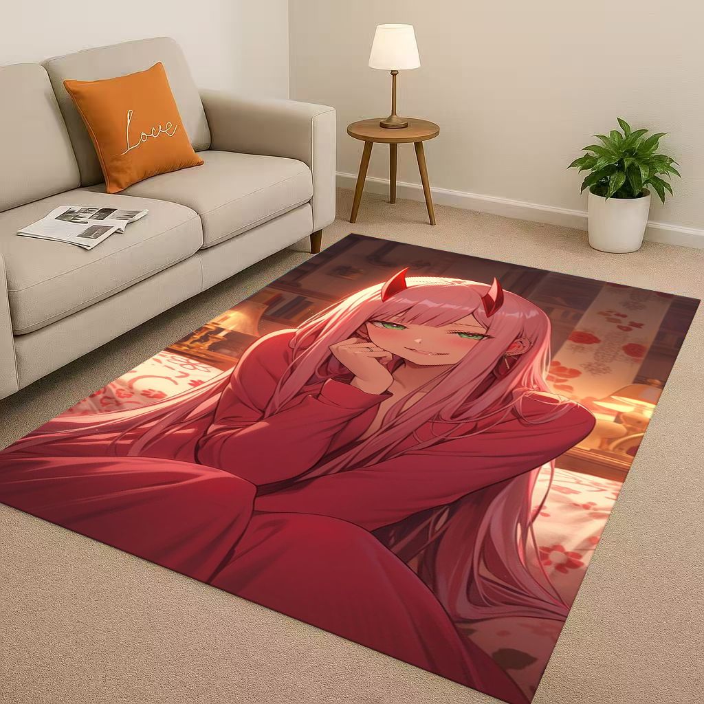 Сексуальная Девушка Ноль Два DARLING in The FRANXX Мультяшный Ковер для Гостиной Нескользящий Ковер для Спальни, Дивана, Легко Чистящийся Домашний Коврик