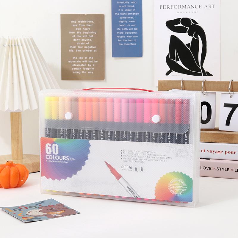 Eco-Friendly Double-Head Watercolor Brush Set for Kids - Art, Painting, & Coloring Markers