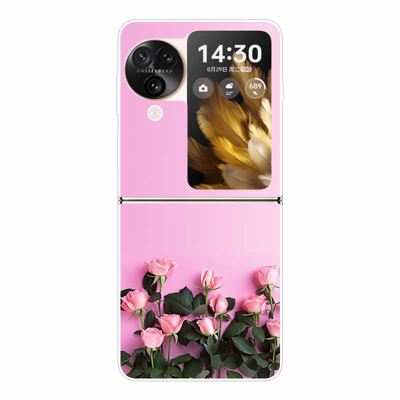 Для Find N3 Flip 5G Чехол Милый Прозрачный Жесткий ПК Задние Крышки для Oppo Find N3 Flip Расписные Корпуса Телефона N 3 Flip Funda Capa