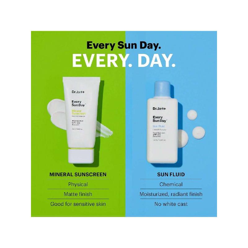 Dr.Jart+ Every Sun Day Mineral Корейский солнцезащитный крем 50 мл/ SPF 50+ Для лица | Корейский уход за кожей | Дорожный размер