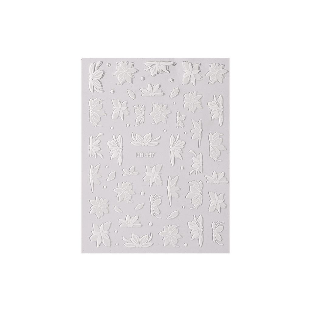 Snow Mowed Hand-painted White Flower Manicure Sticker Super Fairy White Magnolia Thin Tough Back Glue Petal Nail Sticker