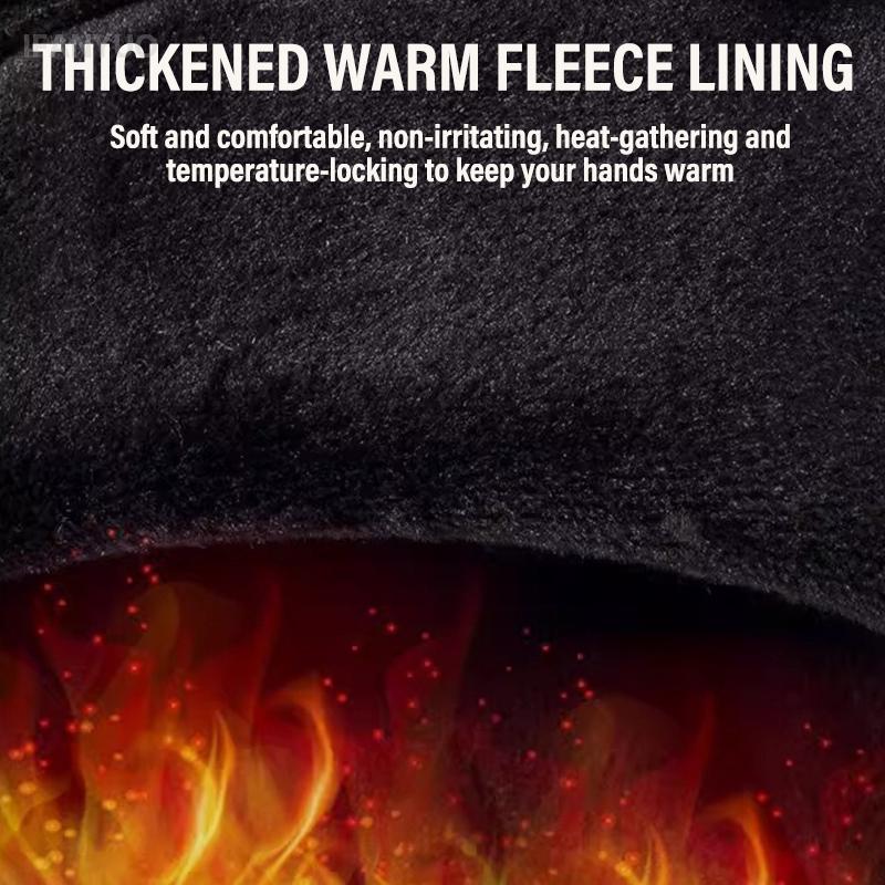 Зимние теплые перчатки для снега, для велоспорта на открытом воздухе, полнопалые перчатки с сенсорным экраном, водонепроницаемые флисовые перчатки для бега, катания на лыжах, мотоцикла