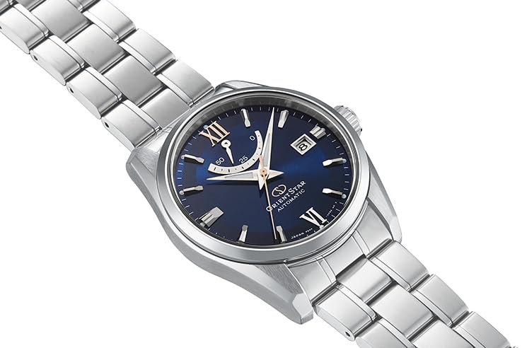 Мужские автоматические часы Orient Star RK-AU0005L, стандартные механические, сделано в Японии, с 2-летней гарантией производителя, темно-синие