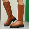 Tall Knee High Boots Women Platform Thick Low Heels Riding Boot Autumn Winter Warm Long Shoes Ladies Black Brown Comfortable