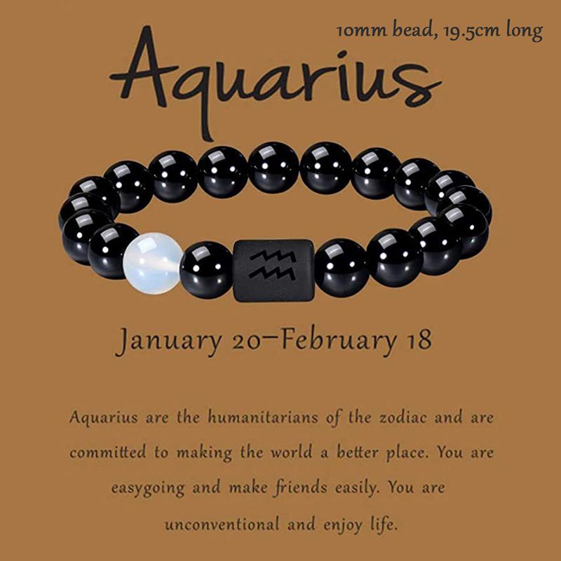 12 браслетов созвездий Homme, браслеты со знаками зодиака, креативный эластичный браслет из бисера для женщин и мужчин, ювелирные изделия для пар, подарки