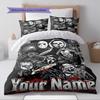 Name Custom Horror Themed Pattern Bedding Set Quilt Cover Pillowcase Home Decor Gift (1 * duvet cover + 2 * pillowcase, without core)