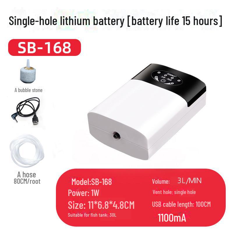 Бесшумный двухцелевой кислородный насос Songbao: Аккумуляторный аэратор переменного/постоянного тока для аквариумов