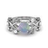 6MM Round Opal Gemstone 925 Sterling Silver Solitaire Ring