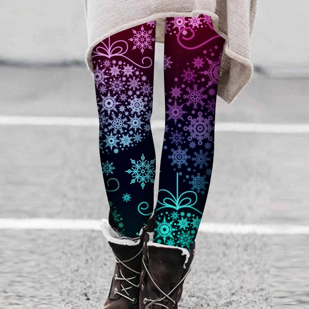 Женские брюки с рождественским принтом, эластичные, мягкие, повседневные, домашние, спальные брюки