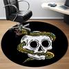 1pc Snake Skull Sticker Chair Carpet for Office, Round Non Slip Durable Large Size Office Carpet, Suitable for Office