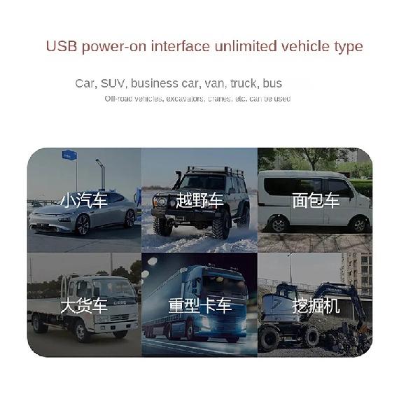 Car mounted rear electric fan with USB interface for car use, 12V 24V, large truck interior, rear seats, silent and powerful
