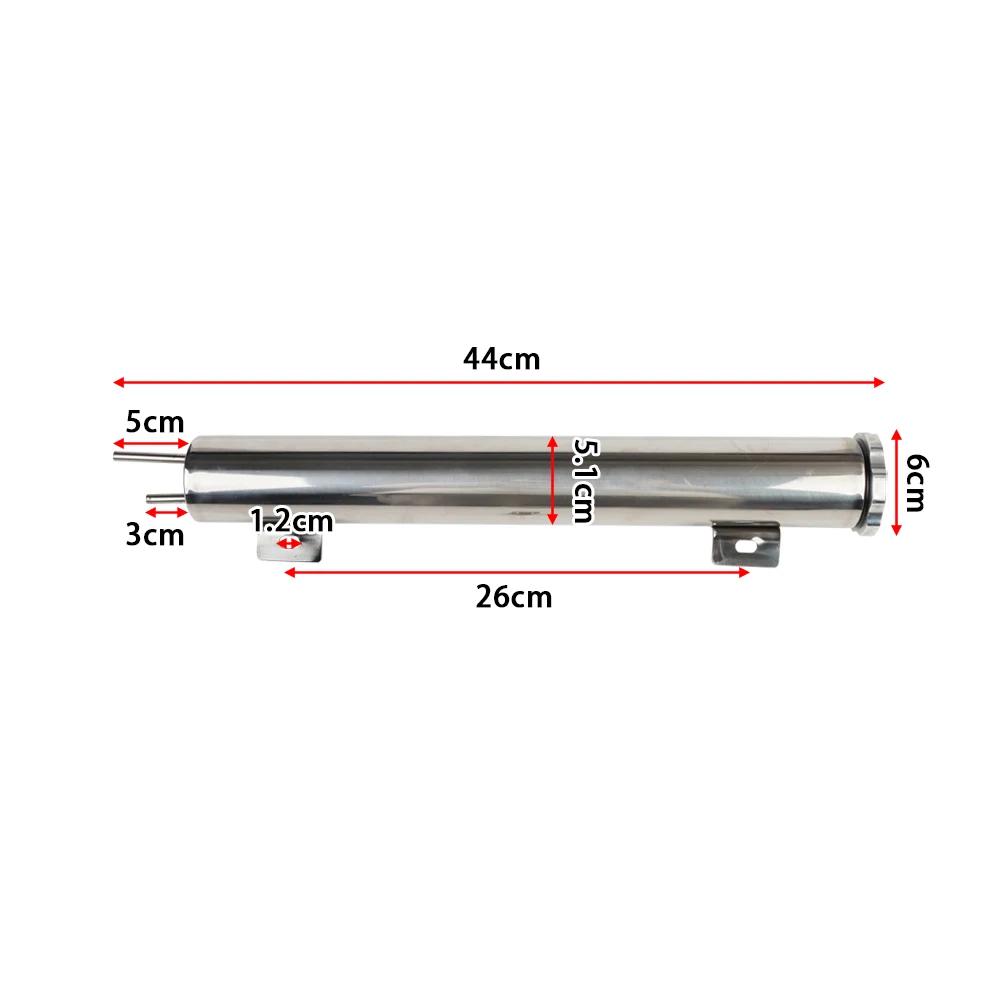 Universal 2''x13” / 3''x10” Radiator Coolant Overflow Puke Tank Polished Stainless Steel Radiator Coolant Overflow Tank Silver