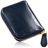 MURA Coin Italian Full Grain Coin Skimming Genuine Leather Case, Leather, Leather, Purse, Wallet, Men's, Prevention, (Italian Leather/Navy)