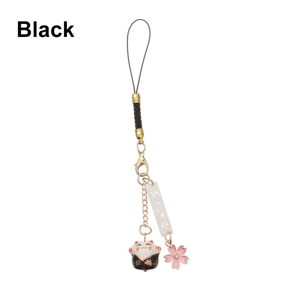 Lucky Cat Anti-lost Lanyard Phone Strap Lanyard Sakura Lucky Cat Phone Lanyard Keychain Wrist Rope