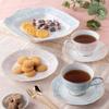 Фарфоровая тарелка Noritake с кружевным узором, деревом, золотом и розовым цветом (18.1см) - Элегантный фарфор