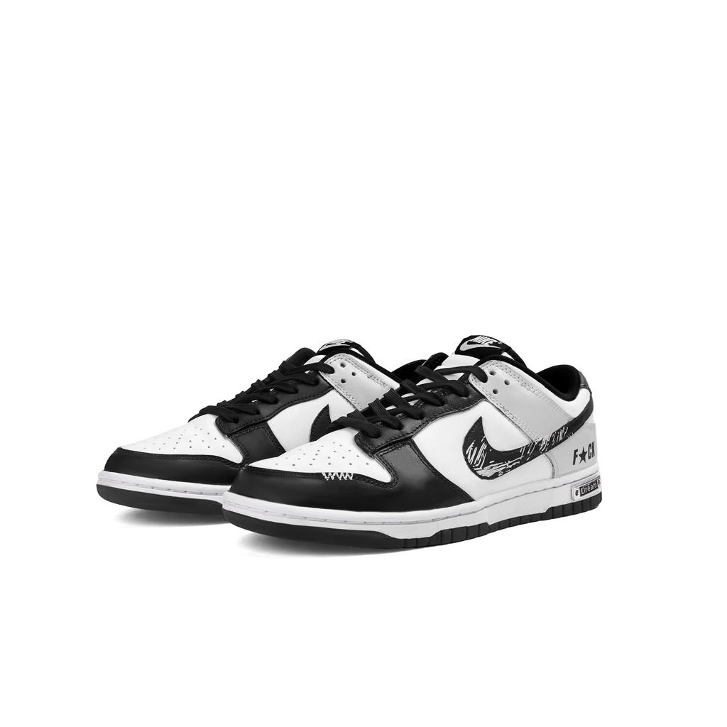 Nike Dunk Synthetic Leather Abrasion Resistant Low top Skateboard Shoes Unisex Black HF5441-100(Team825-)